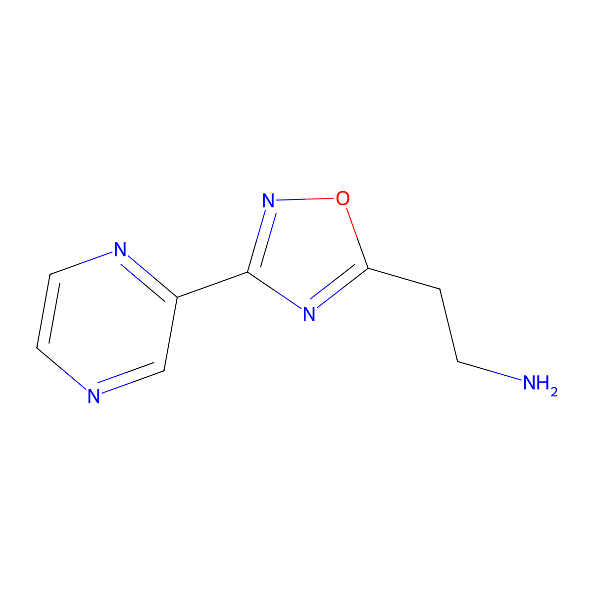 2-(3-Pyrazin-2-yl-1,2,4-oxadiazol-5-yl)ethanamine molecular structure, CAS 1157834-62-2