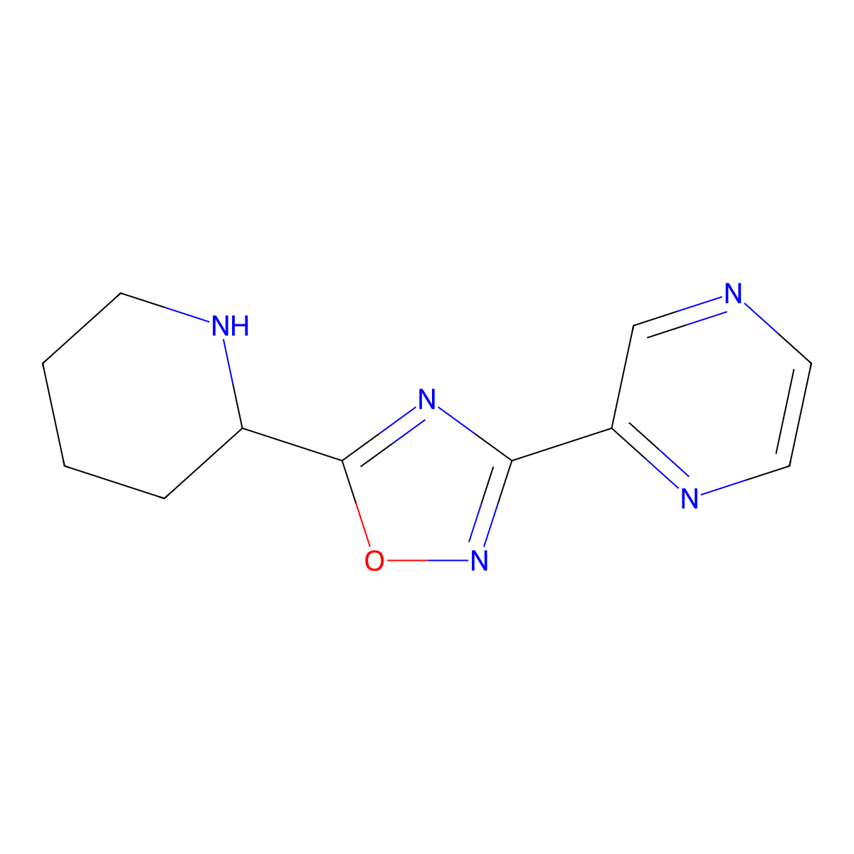 2-[5-(Piperidin-2-yl)-1,2,4-oxadiazol-3-yl]pyrazine molecular structure, CAS 1157834-76-8