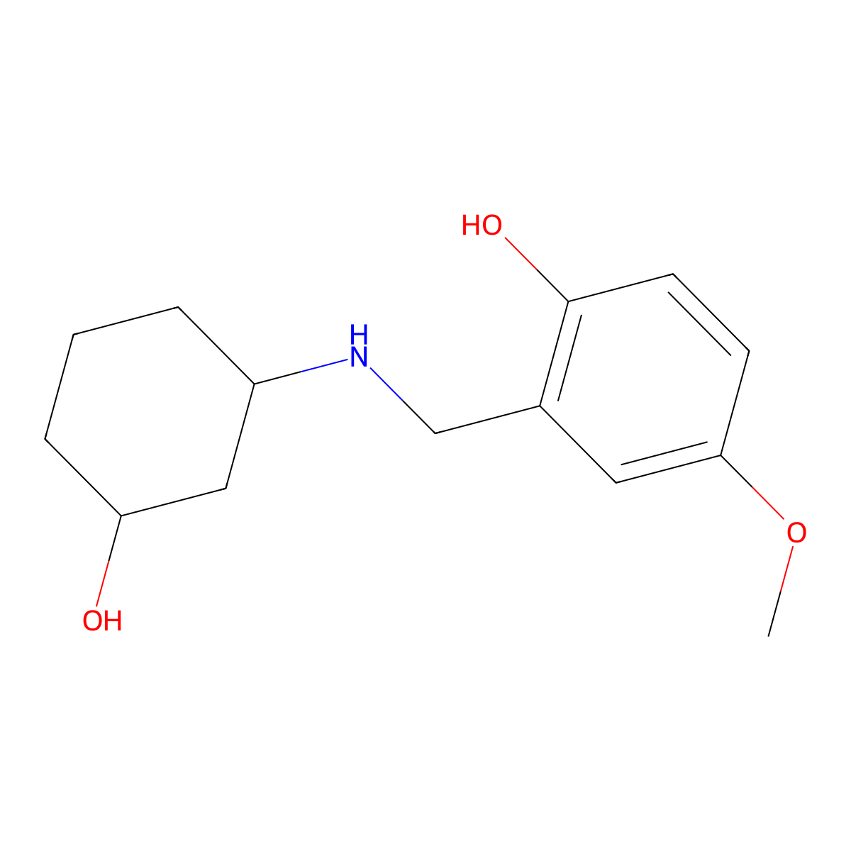 2-[[(3-Hydroxycyclohexyl)amino]methyl]-4-methoxyphenol molecular structure, CAS 1157834-77-9