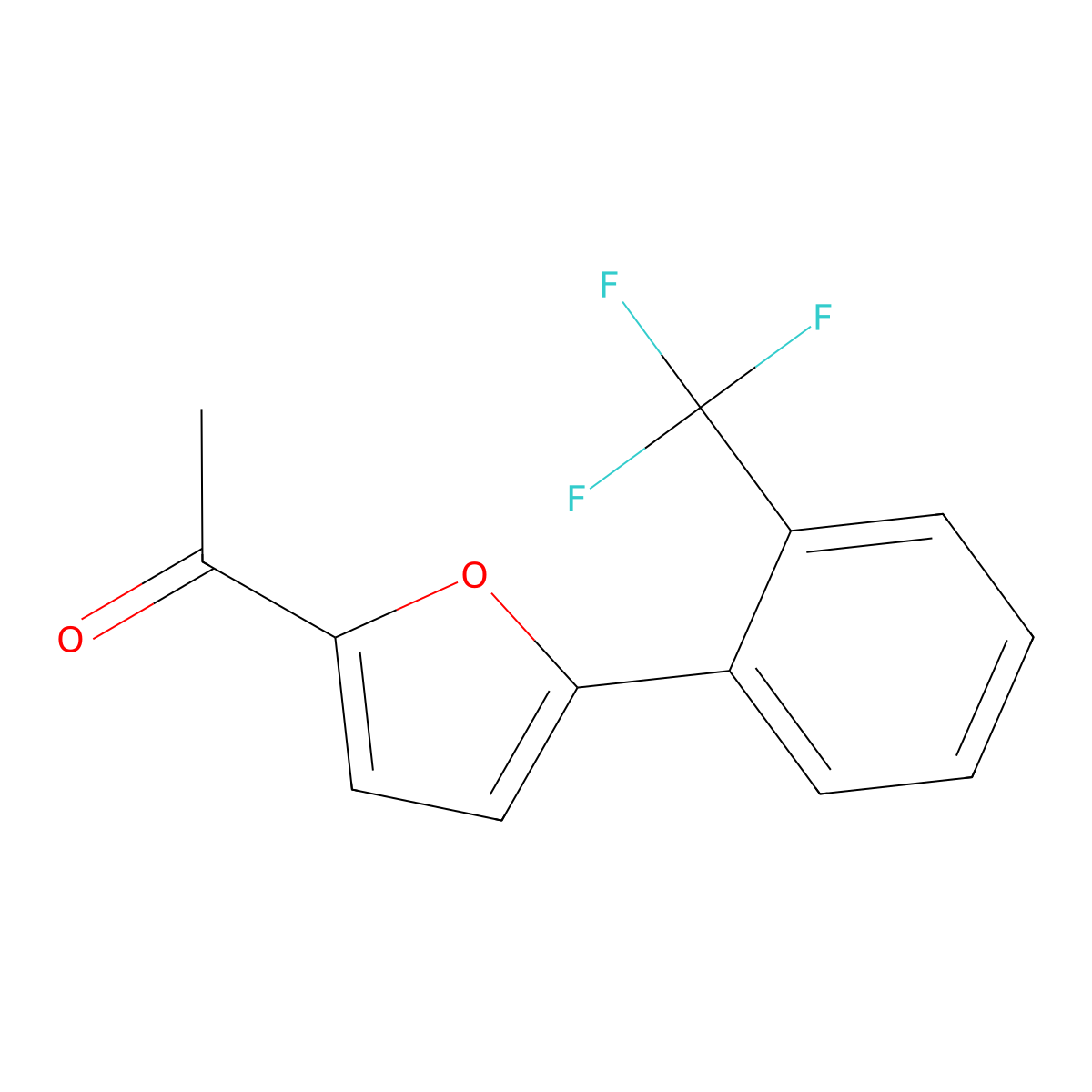 1-(5-(2-(Trifluoromethyl)phenyl)furan-2-yl)ethanone molecular structure, CAS 1157857-87-8