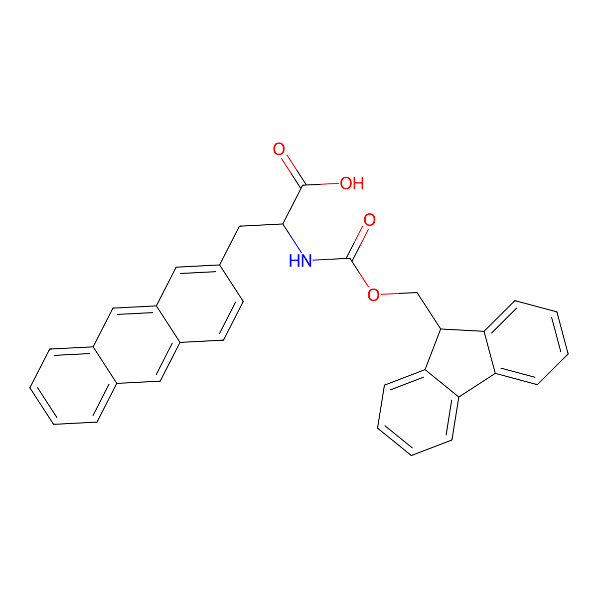 Fmoc-Ala(2-Anth)-OH molecular structure, CAS 1157859-82-9