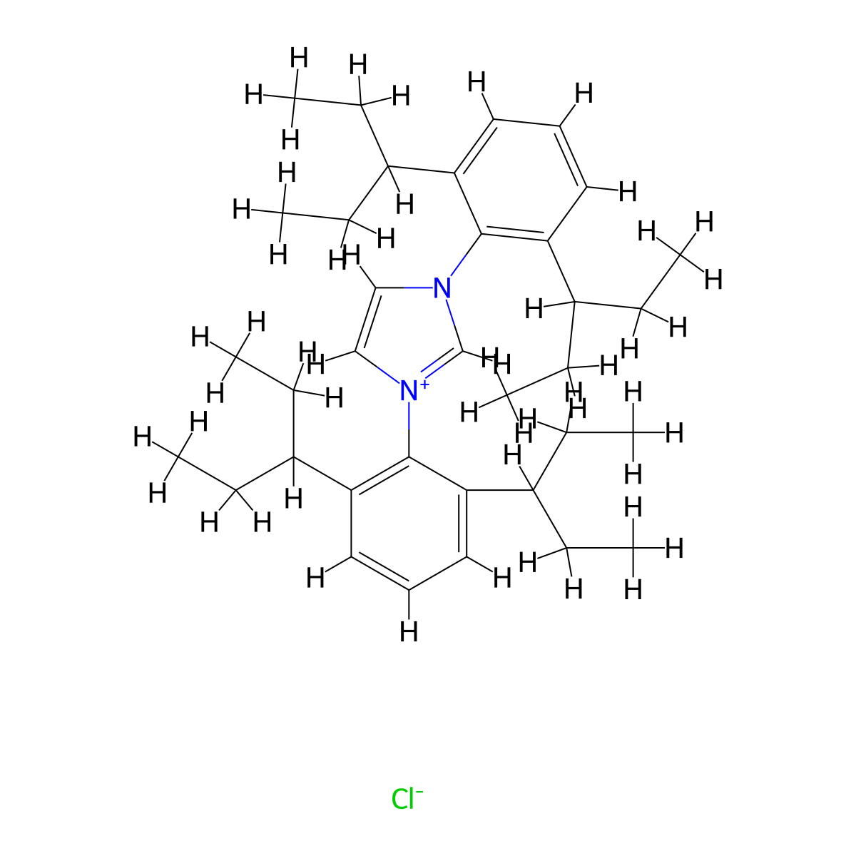 1,3-Bis(2,6-di(pentan-3-yl)phenyl)-1H-imidazol-3-ium chloride , Pent.HCl molecular structure, CAS 1157867-61-2
