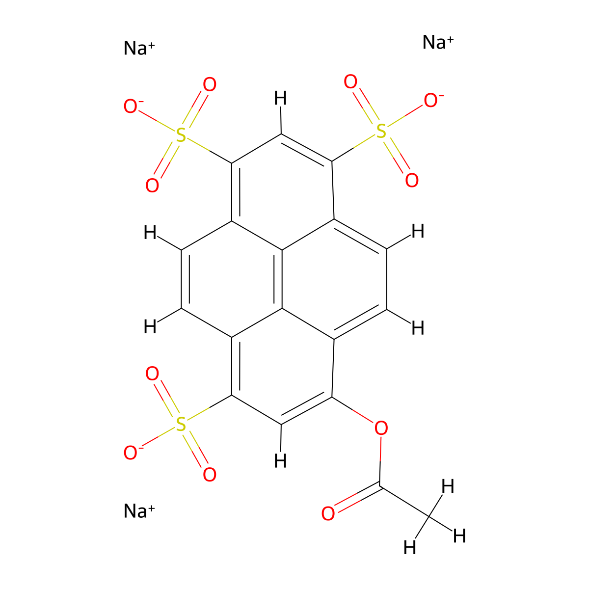 Trisodium 8-(acetyloxy)pyrene-1,3,6-trisulfonate molecular structure, CAS 115787-83-2