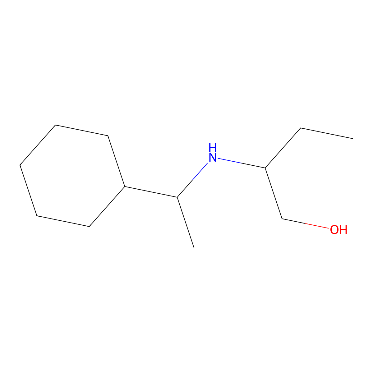 2-((1-Cyclohexylethyl)amino)butan-1-ol molecular structure, CAS 1157885-27-2