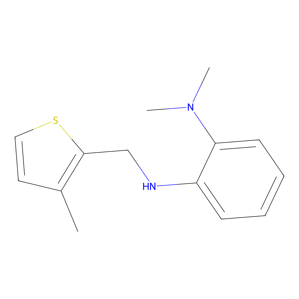 N1,N1-Dimethyl-N2-((3-methylthiophen-2-yl)methyl)benzene-1,2-diamine molecular structure, CAS 1157885-50-1