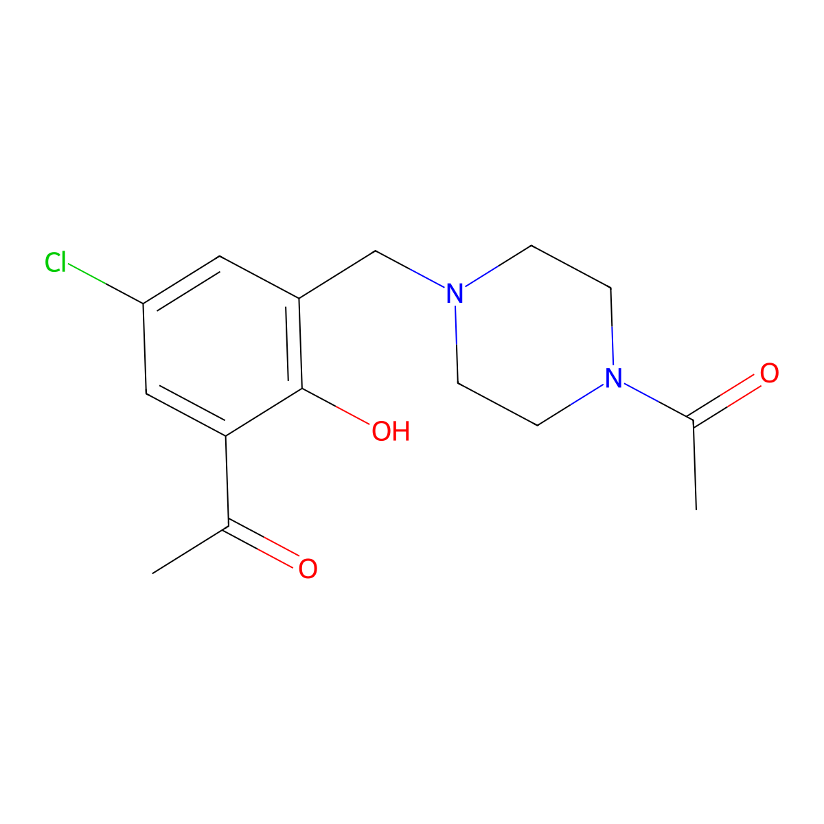 1-{4-[(3-Acetyl-5-chloro-2-hydroxyphenyl)methyl]piperazin-1-yl}ethan-1-one molecular structure, CAS 1157885-84-1