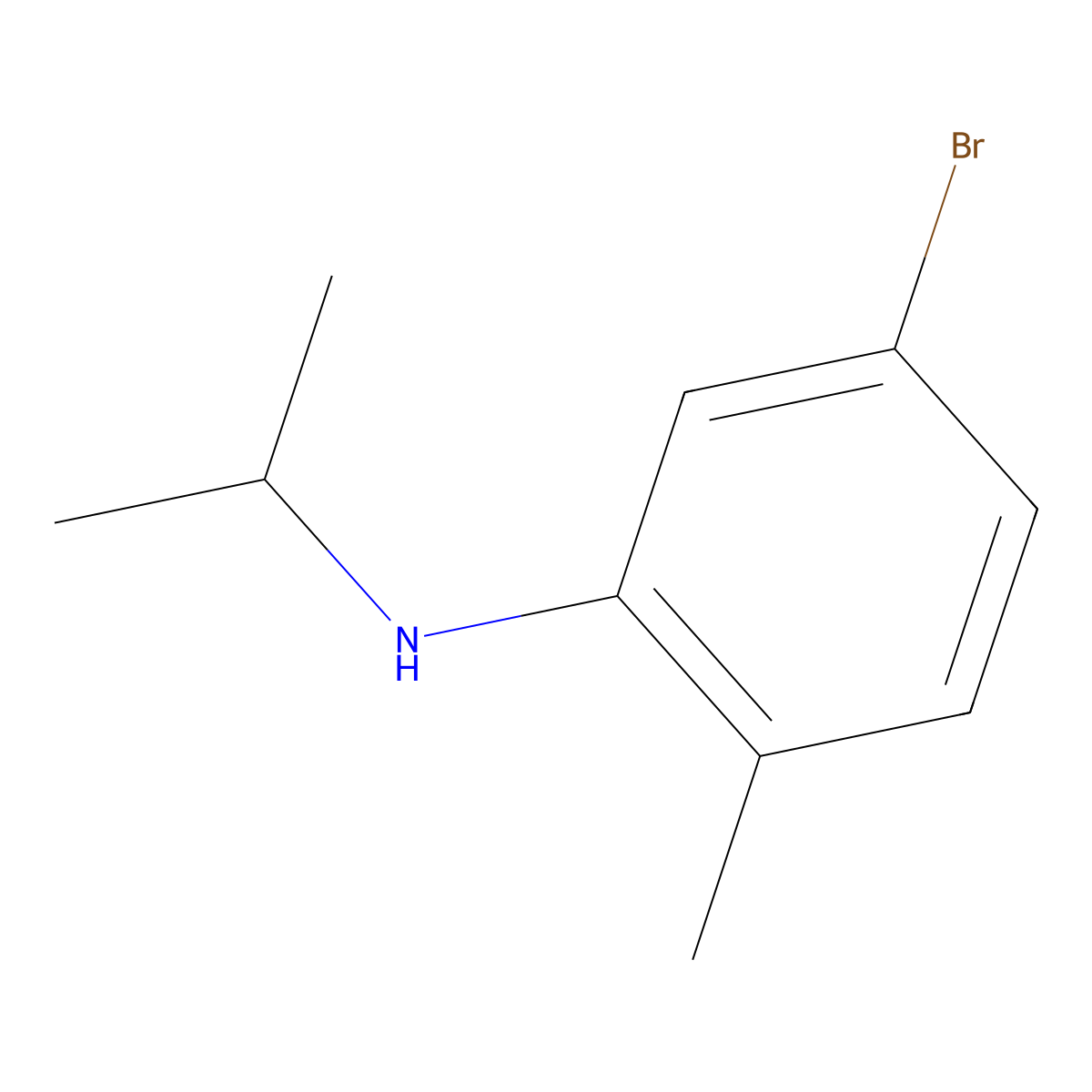 5-bromo-2-methyl-N-(propan-2-yl)aniline molecular structure, CAS 1157896-62-2