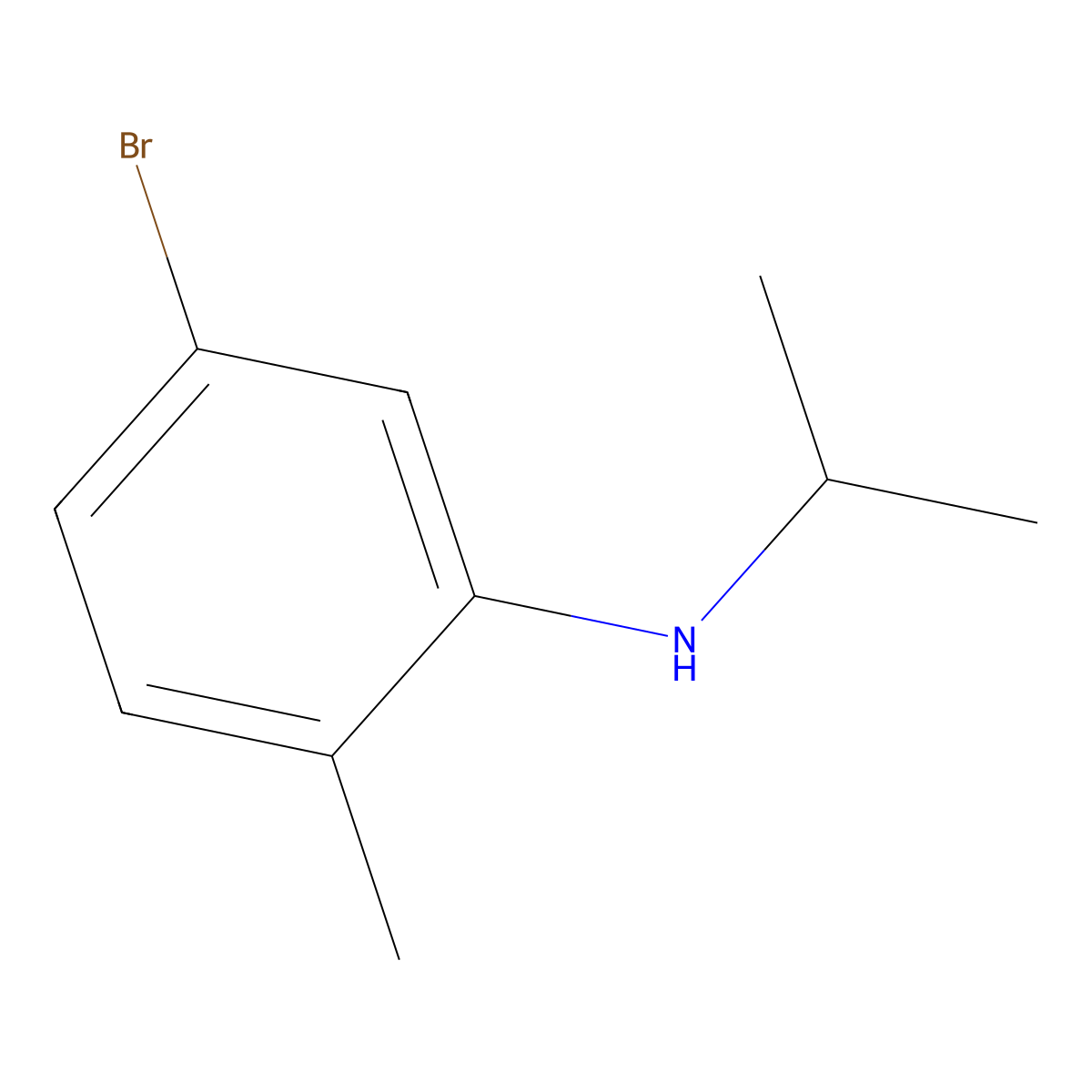 5-bromo-2-methyl-N-(propan-2-yl)aniline molecular structure, CAS 1157896-62-2