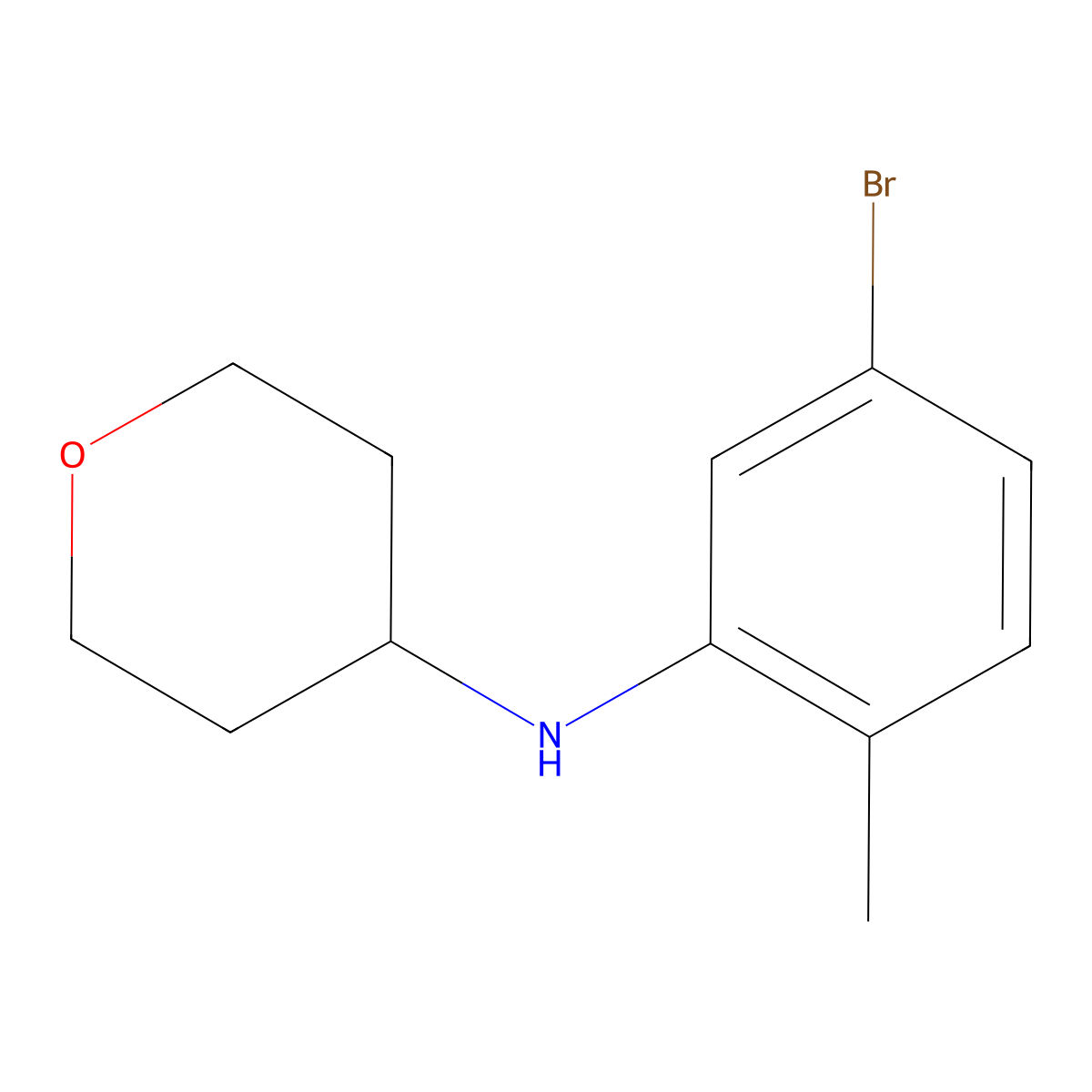 N-(5-bromo-2-methylphenyl)oxan-4-amine molecular structure, CAS 1157898-50-4