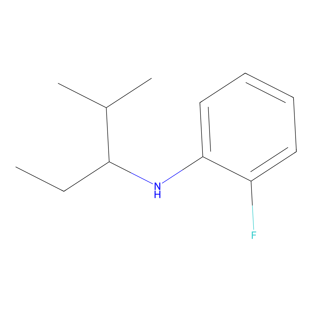 2-fluoro-N-(2-methylpentan-3-yl)aniline molecular structure, CAS 1157906-75-6