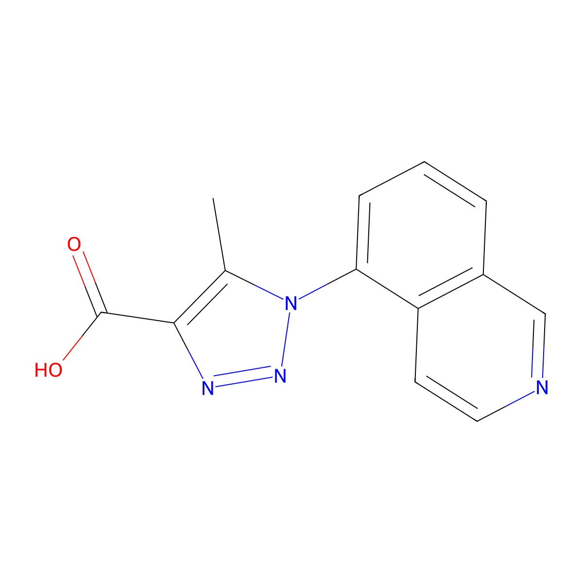 1-(isoquinolin-5-yl)-5-methyl-1H-1,2,3-triazole-4-carboxylic acid molecular structure, CAS 1157925-42-2