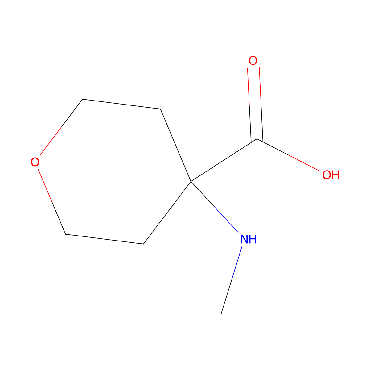 4-(Methylamino)tetrahydro-2H-pyran-4-carboxylic acid molecular structure, CAS 1157932-08-5