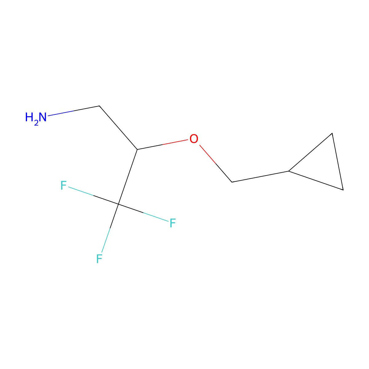 2-(Cyclopropylmethoxy)-3,3,3-trifluoropropan-1-amine molecular structure, CAS 1157932-10-9