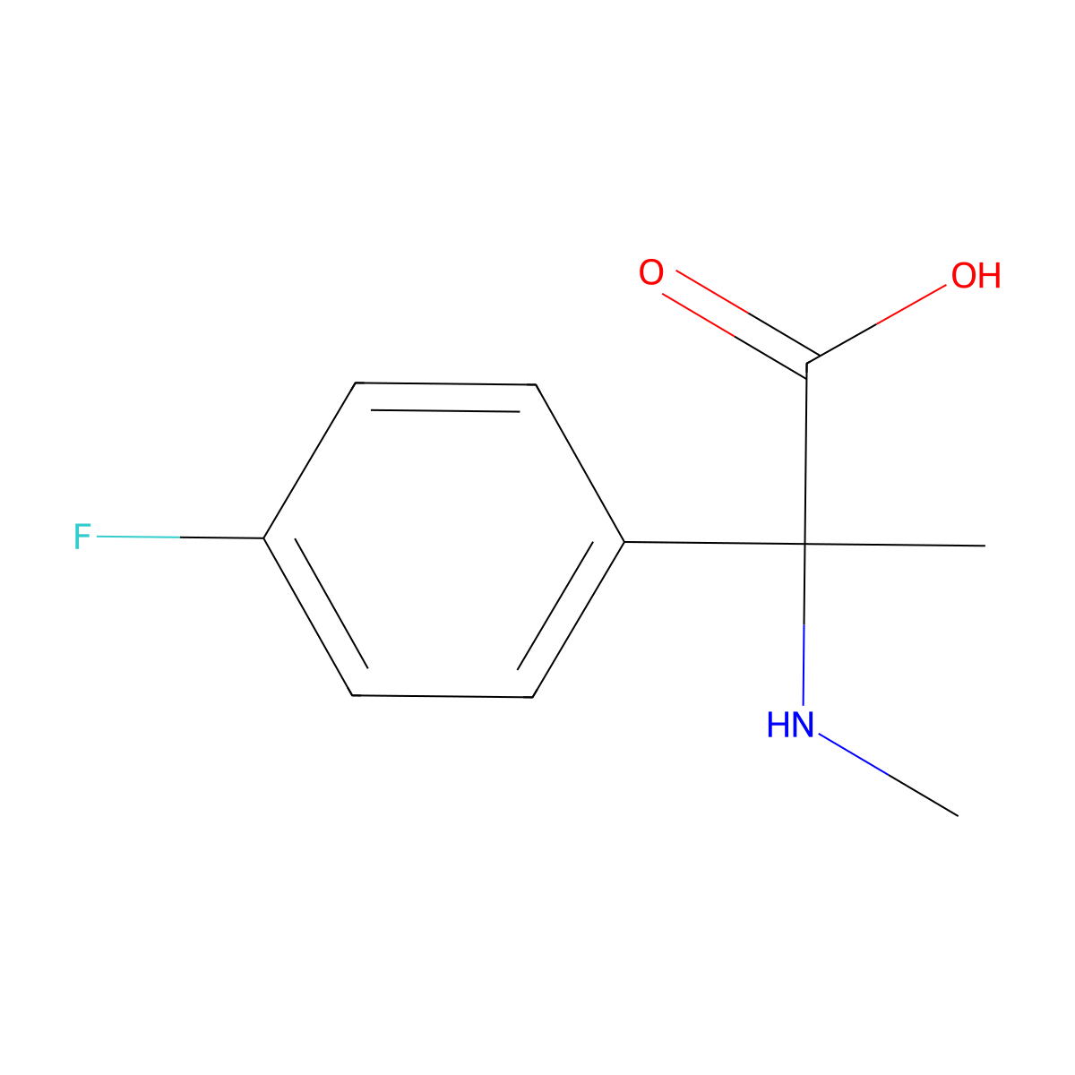 2-(4-Fluorophenyl)-2-(methylamino)propanoic acid molecular structure, CAS 1157932-41-6