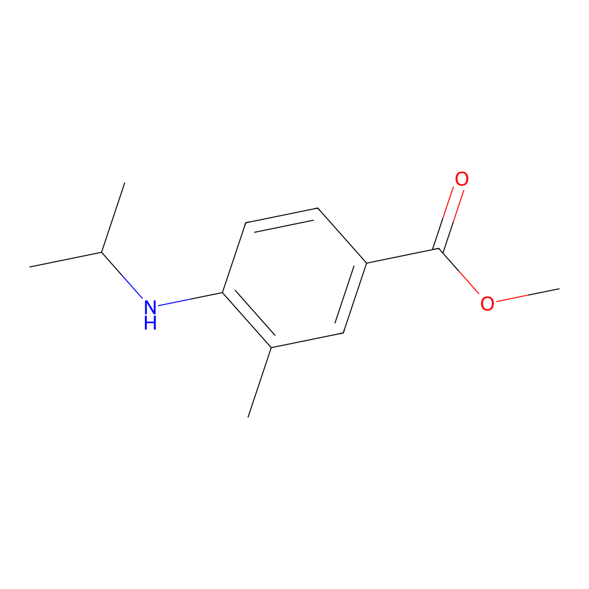 Methyl 3-methyl-4-[(propan-2-yl)amino]benzoate molecular structure, CAS 1157956-62-1