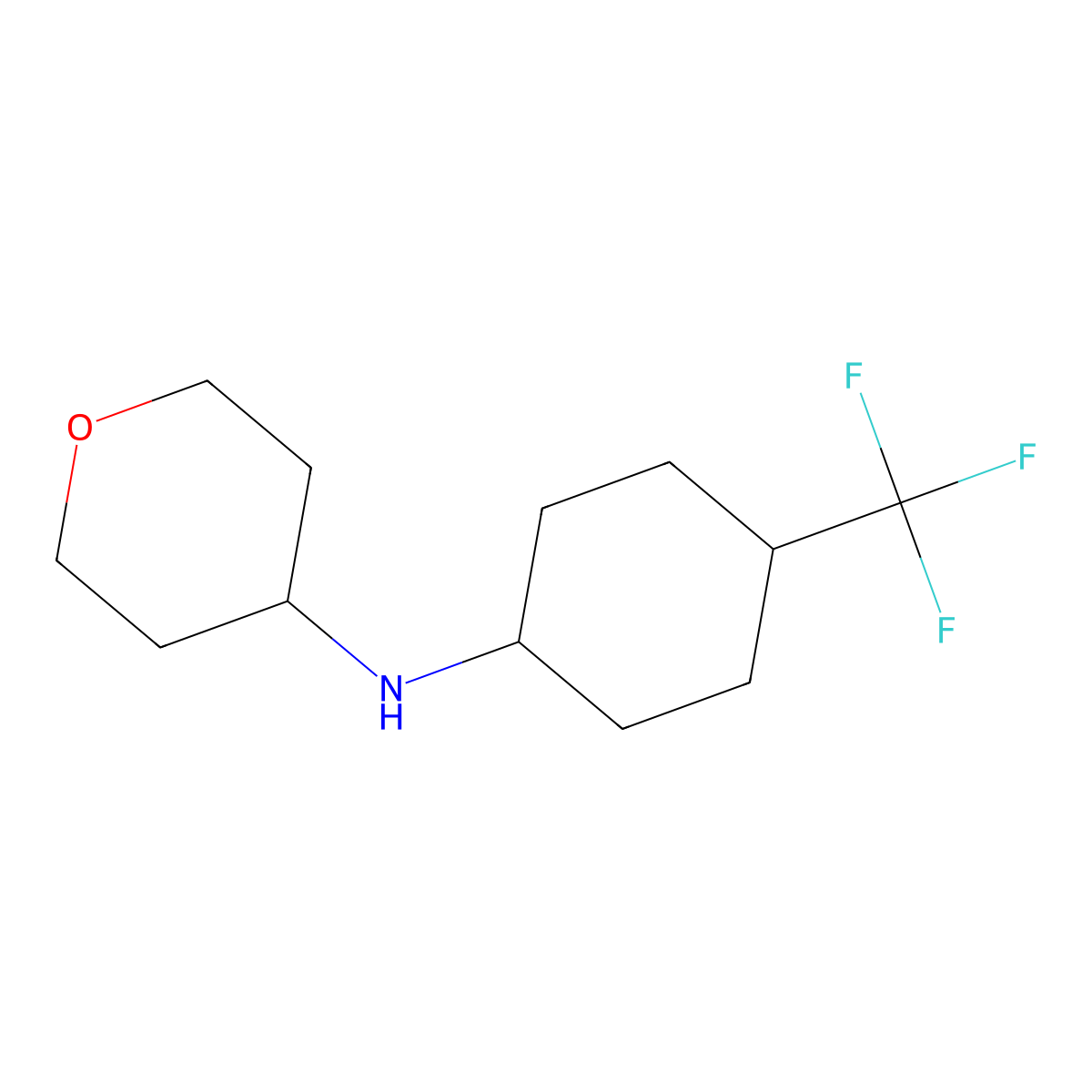 N-[4-(trifluoromethyl)cyclohexyl]oxan-4-amine molecular structure, CAS 1157959-42-6