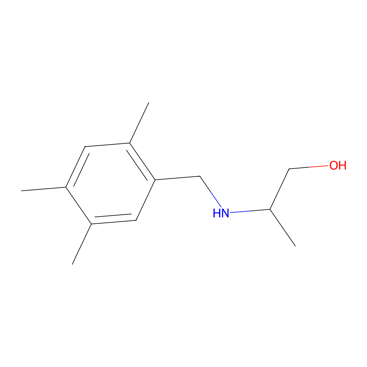 2-{[(2,4,5-Trimethylphenyl)methyl]amino}propan-1-ol molecular structure, CAS 1157973-01-7