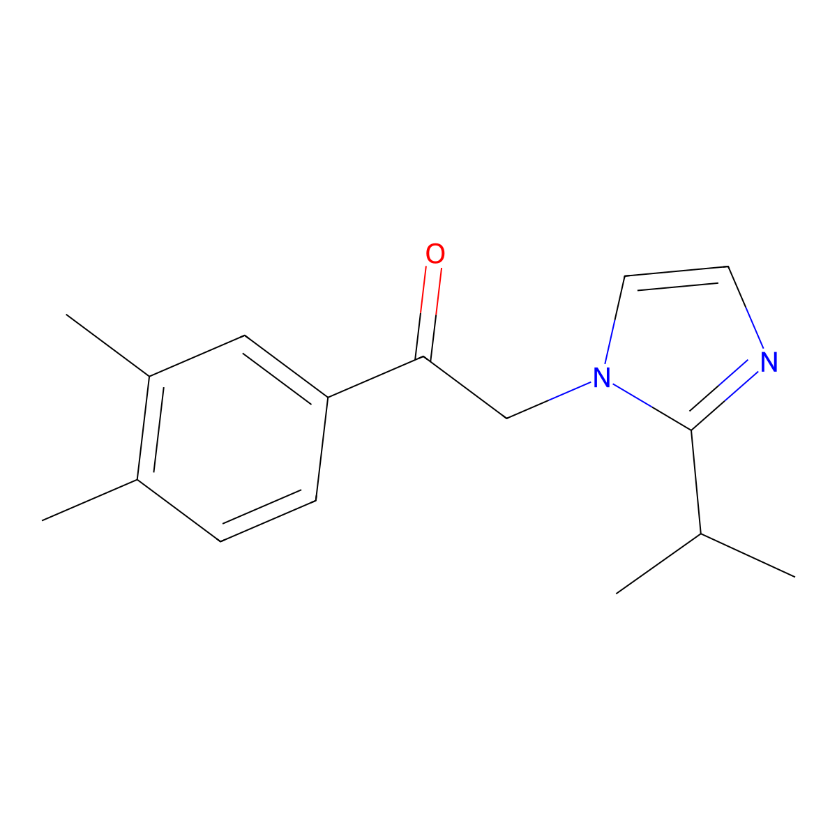 1-(3,4-dimethylphenyl)-2-[2-(propan-2-yl)-1H-imidazol-1-yl]ethan-1-one molecular structure, CAS 1157981-08-2