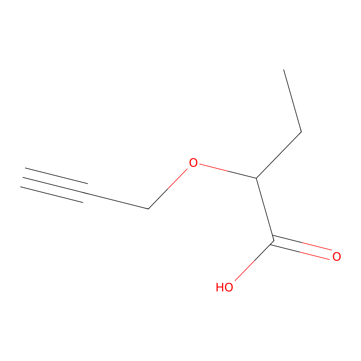 2-(Prop-2-ynyloxy)butanoic acid molecular structure, CAS 1157984-71-8