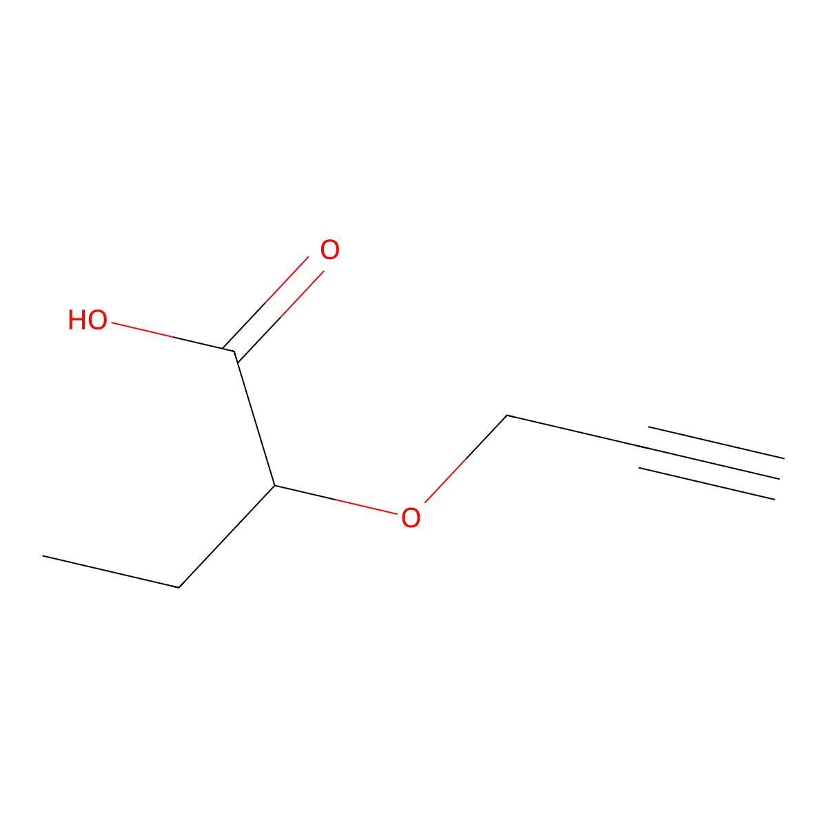 2-(Prop-2-ynyloxy)butanoic acid molecular structure, CAS 1157984-71-8