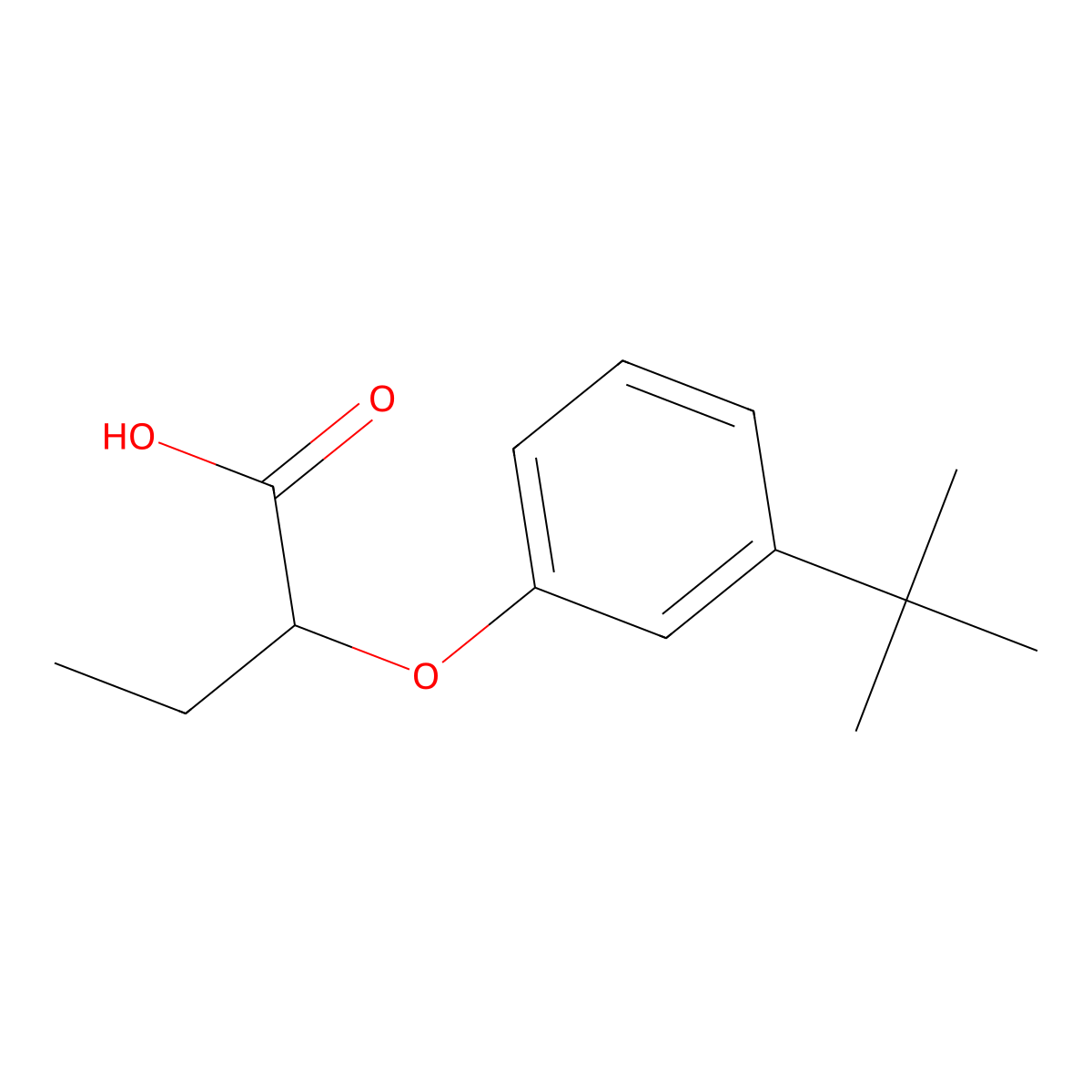 2-(3-Tert-butylphenoxy)butanoic acid molecular structure, CAS 1157985-51-7