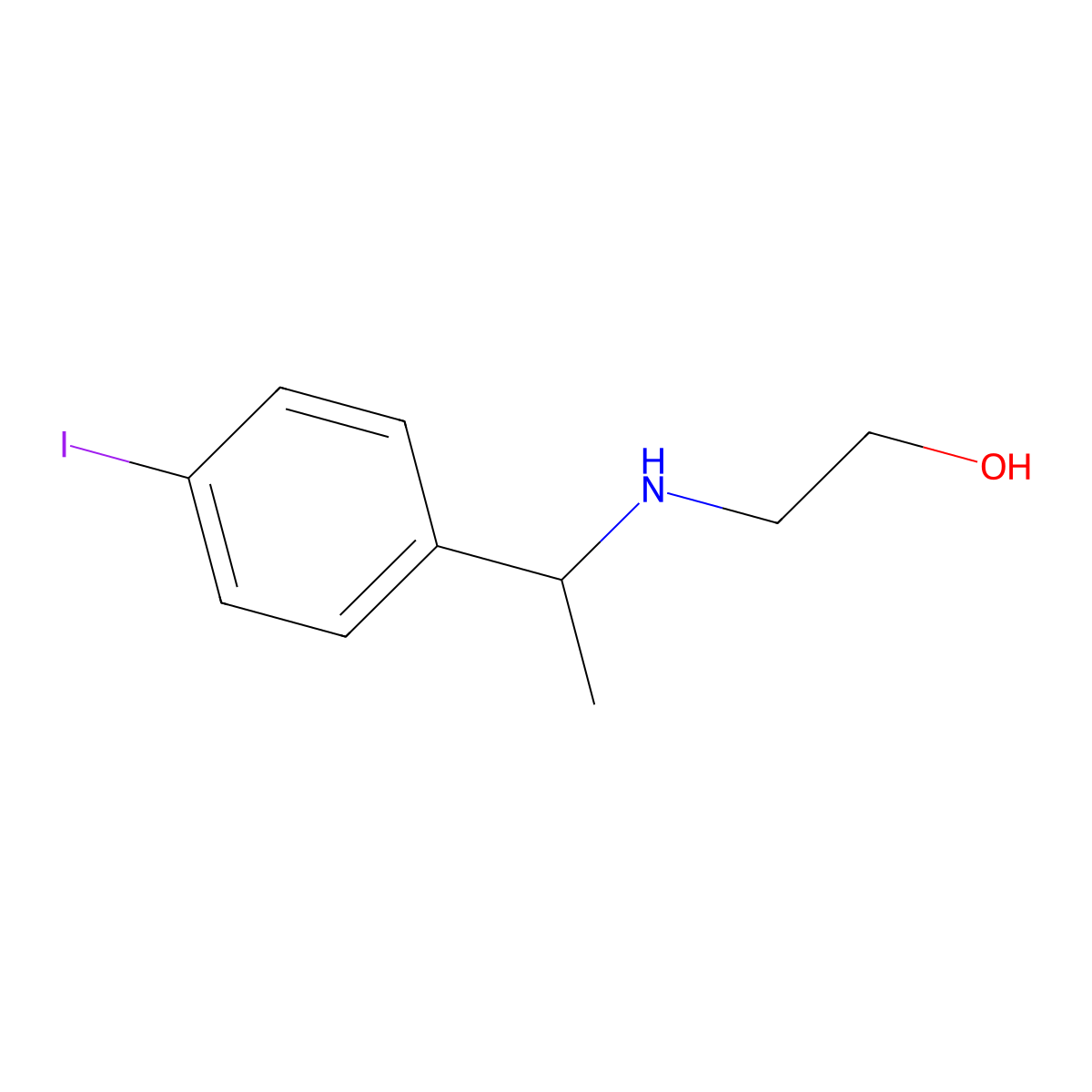 2-{[1-(4-Iodophenyl)ethyl]amino}ethan-1-ol molecular structure, CAS 1157989-54-2