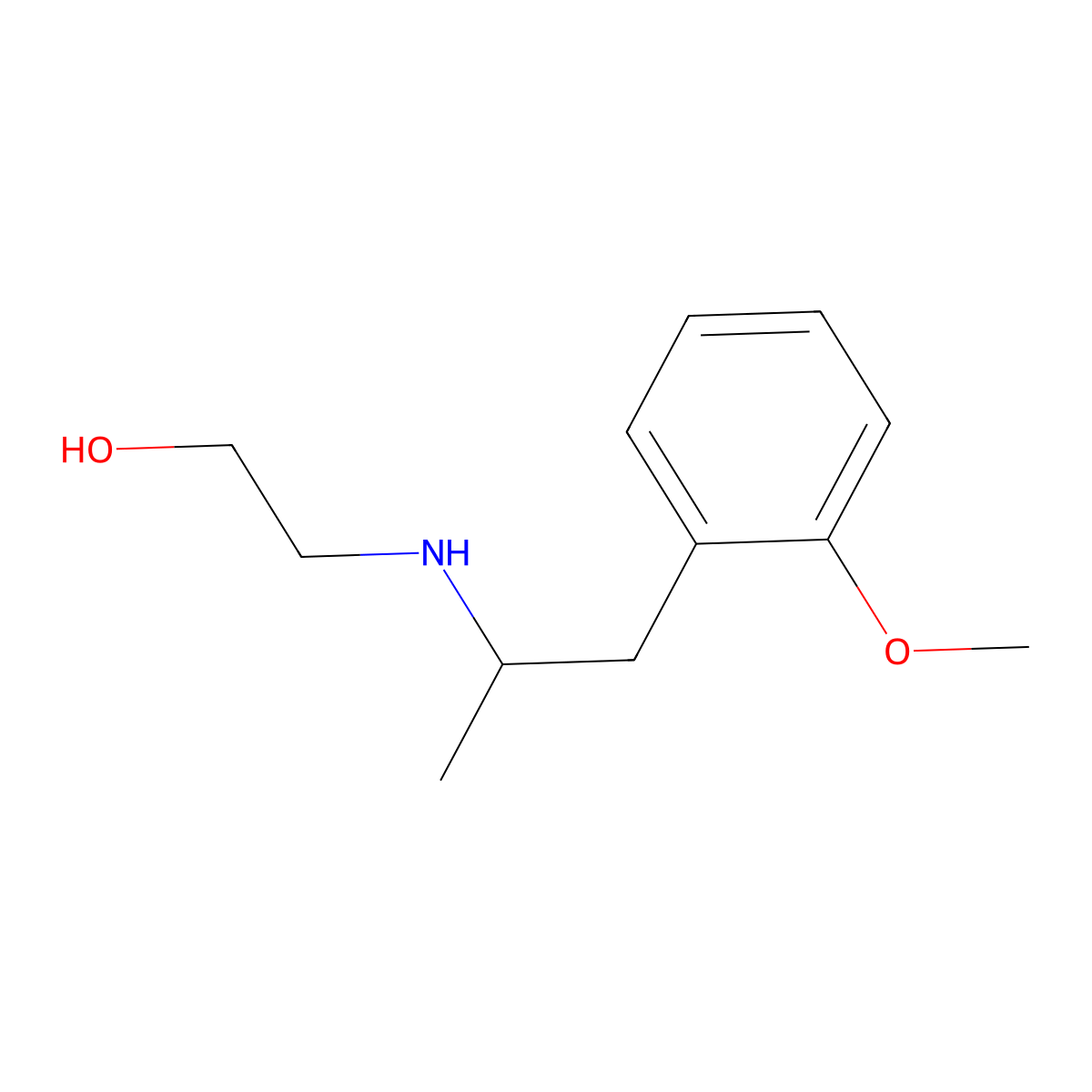 2-{[1-(2-Methoxyphenyl)propan-2-yl]amino}ethan-1-ol molecular structure, CAS 1157989-82-6