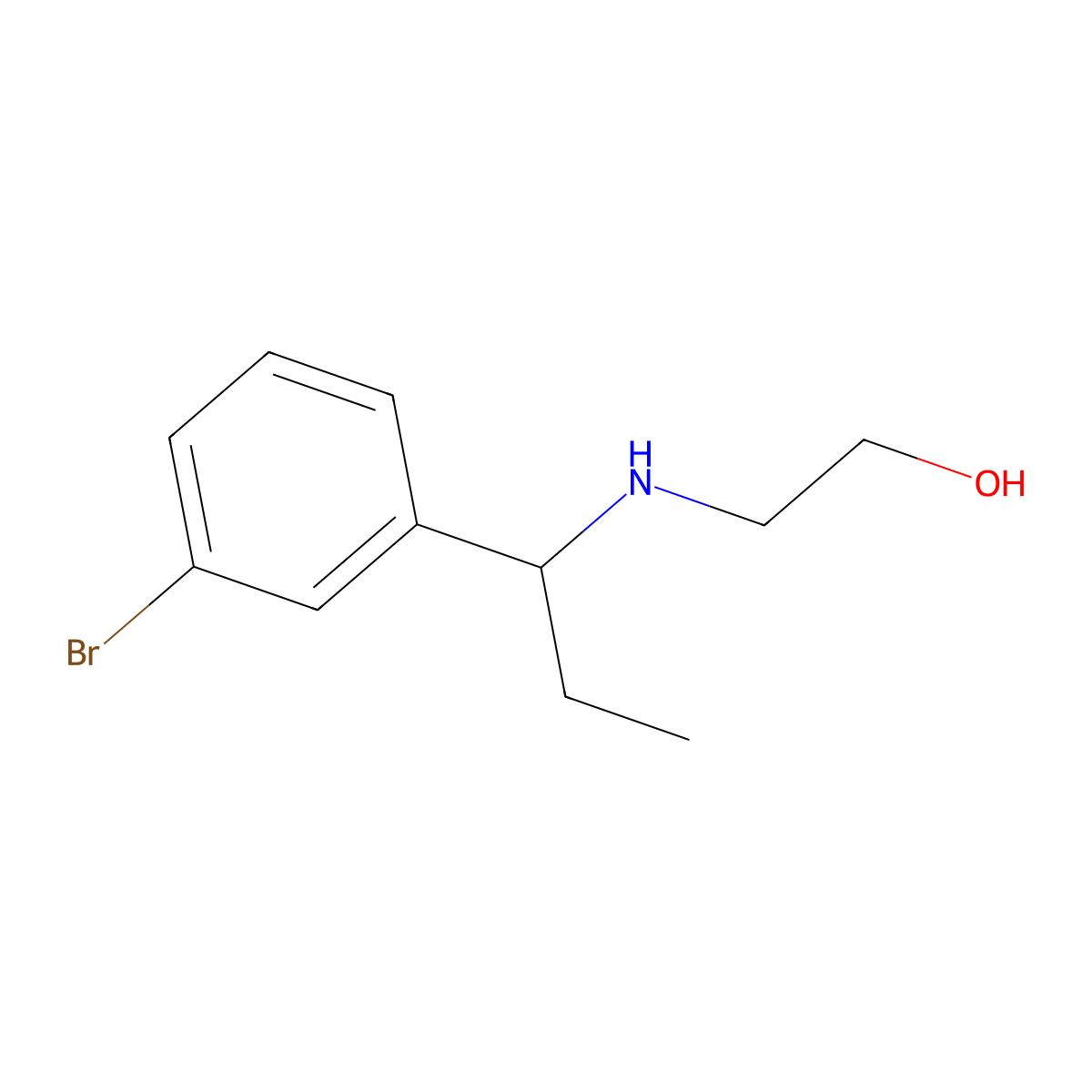 2-{[1-(3-Bromophenyl)propyl]amino}ethan-1-ol molecular structure, CAS 1157990-06-1