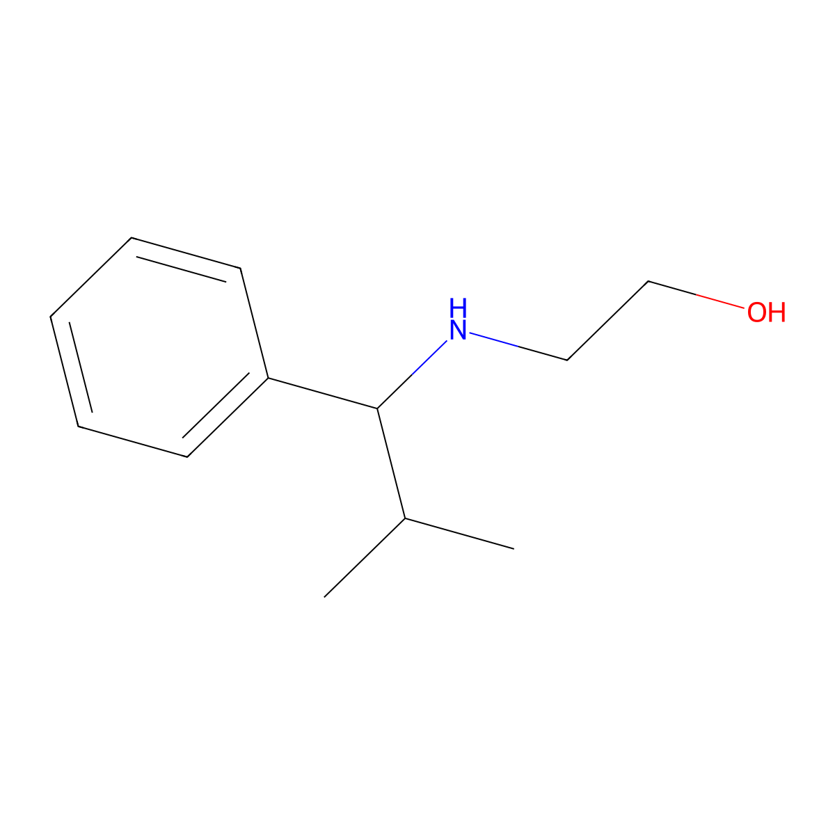 2-[(2-Methyl-1-phenylpropyl)amino]ethan-1-ol molecular structure, CAS 1157991-30-4