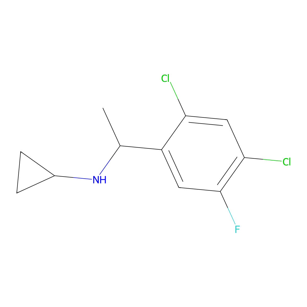 N-[1-(2,4-dichloro-5-fluorophenyl)ethyl]cyclopropanamine molecular structure, CAS 1157992-81-8
