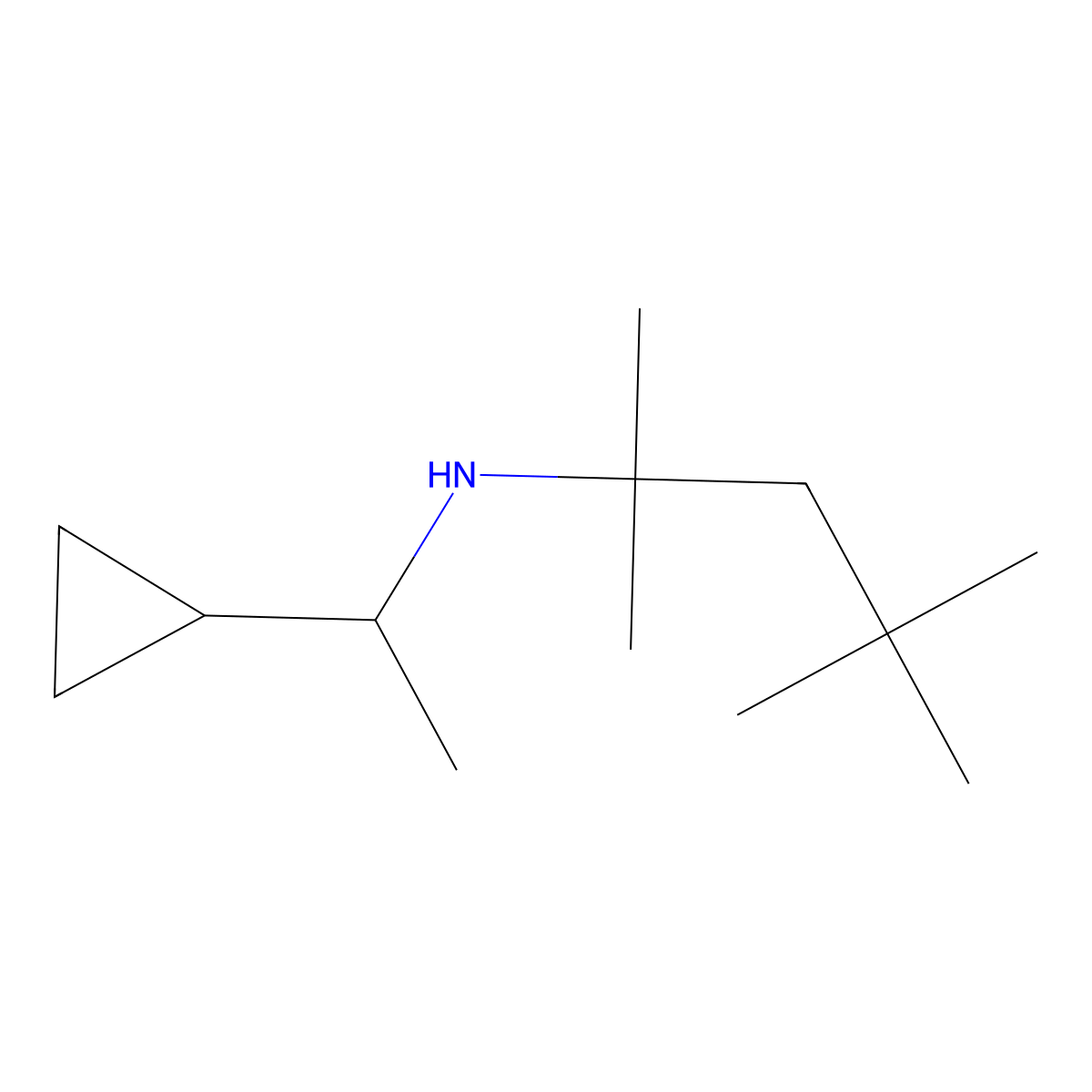 (1-Cyclopropylethyl)(2,4,4-trimethylpentan-2-yl)amine molecular structure, CAS 1157996-44-5
