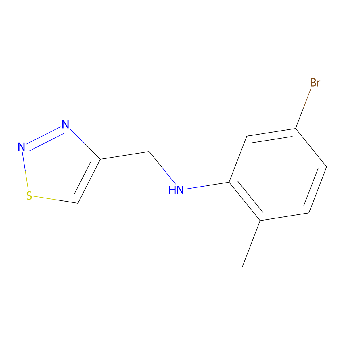 5-bromo-2-methyl-N-[(1,2,3-thiadiazol-4-yl)methyl]aniline molecular structure, CAS 1157997-76-6