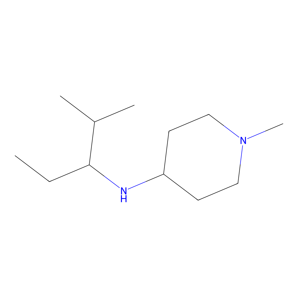 1-methyl-N-(2-methylpentan-3-yl)piperidin-4-amine molecular structure, CAS 1157998-02-1