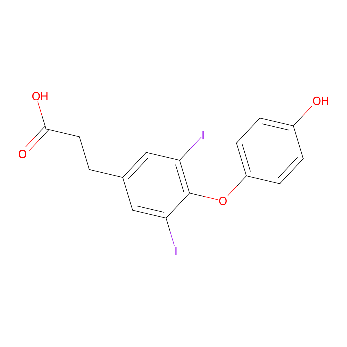 3,5-Diiodothyropropionic acid molecular structure, CAS 1158-10-7