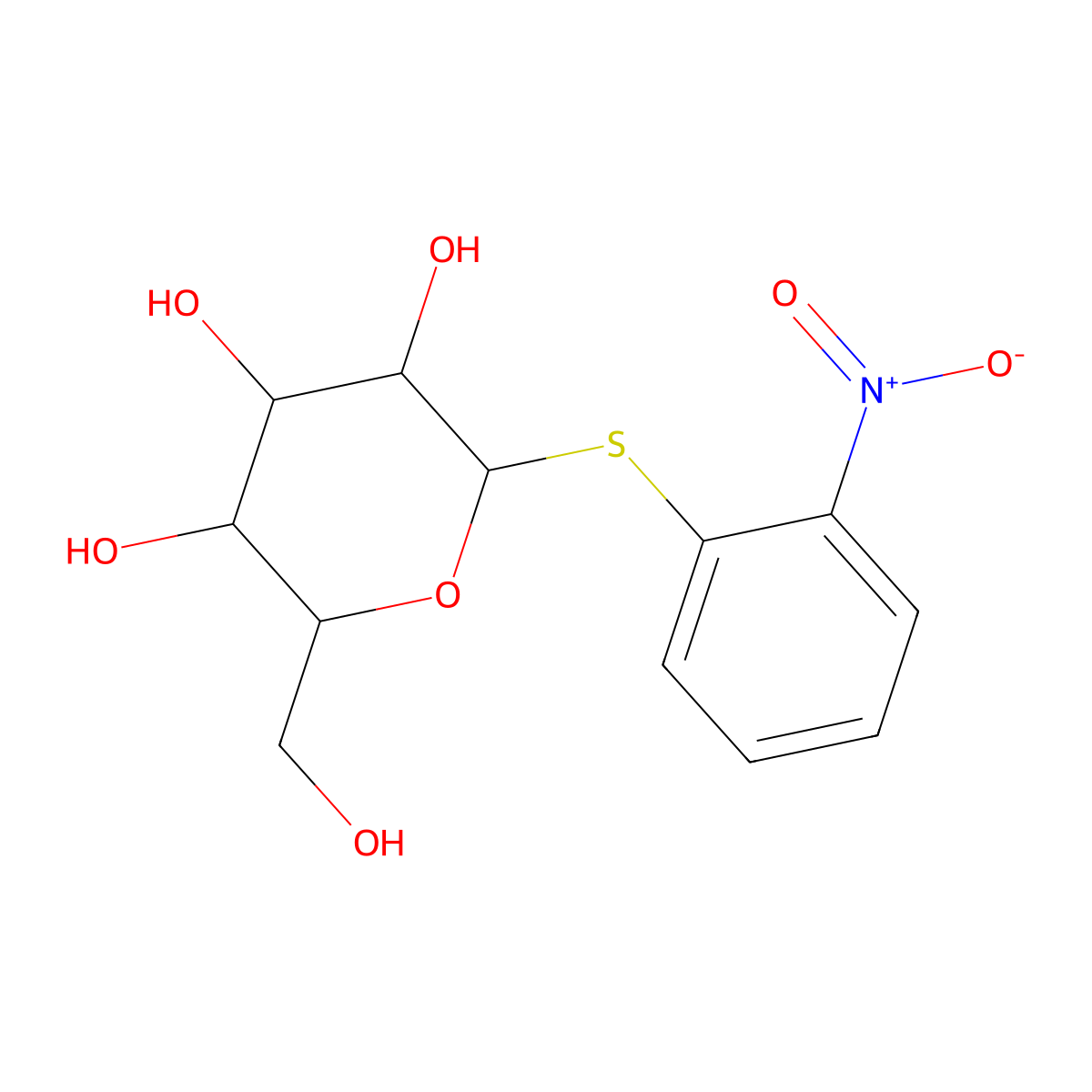 o-Nitrophenyl beta-D-thiogalactoside molecular structure, CAS 1158-17-4
