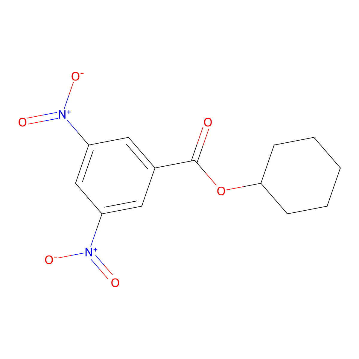 Benzoic acid, 3,5-dinitro-, cyclohexyl ester molecular structure, CAS 1158-19-6