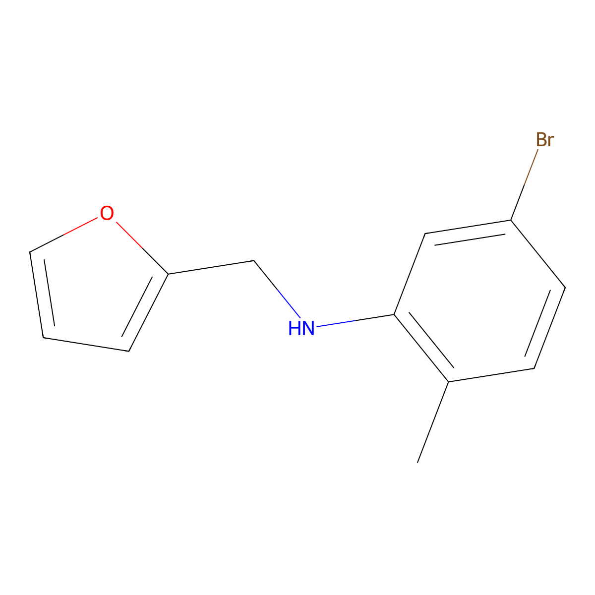5-bromo-N-[(furan-2-yl)methyl]-2-methylaniline molecular structure, CAS 1158003-08-7
