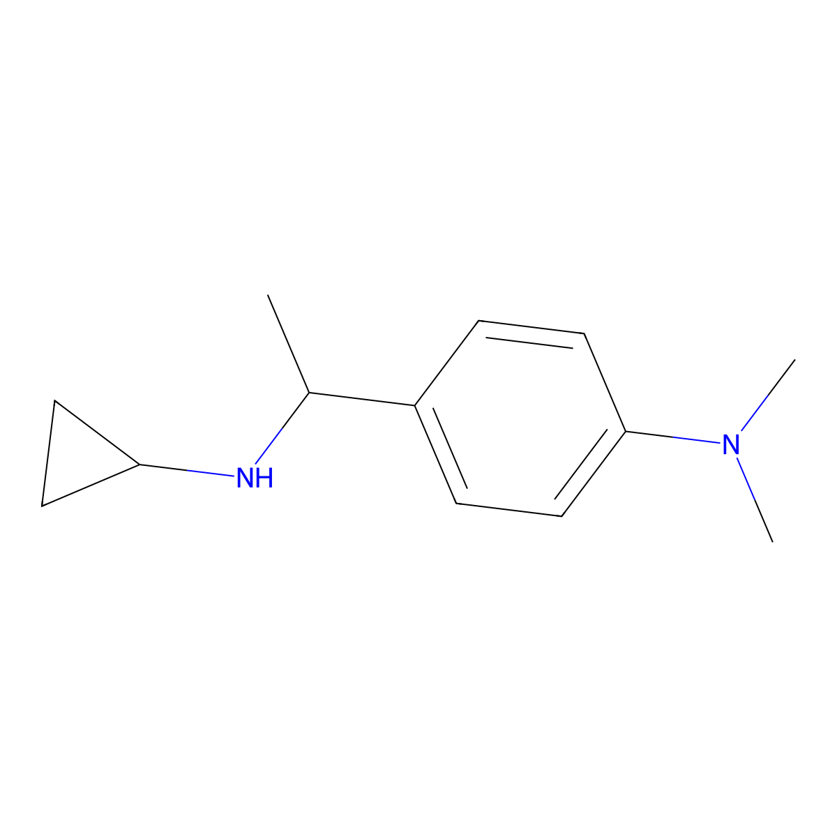 4-[1-(cyclopropylamino)ethyl]-N,N-dimethylaniline molecular structure, CAS 1158003-15-6