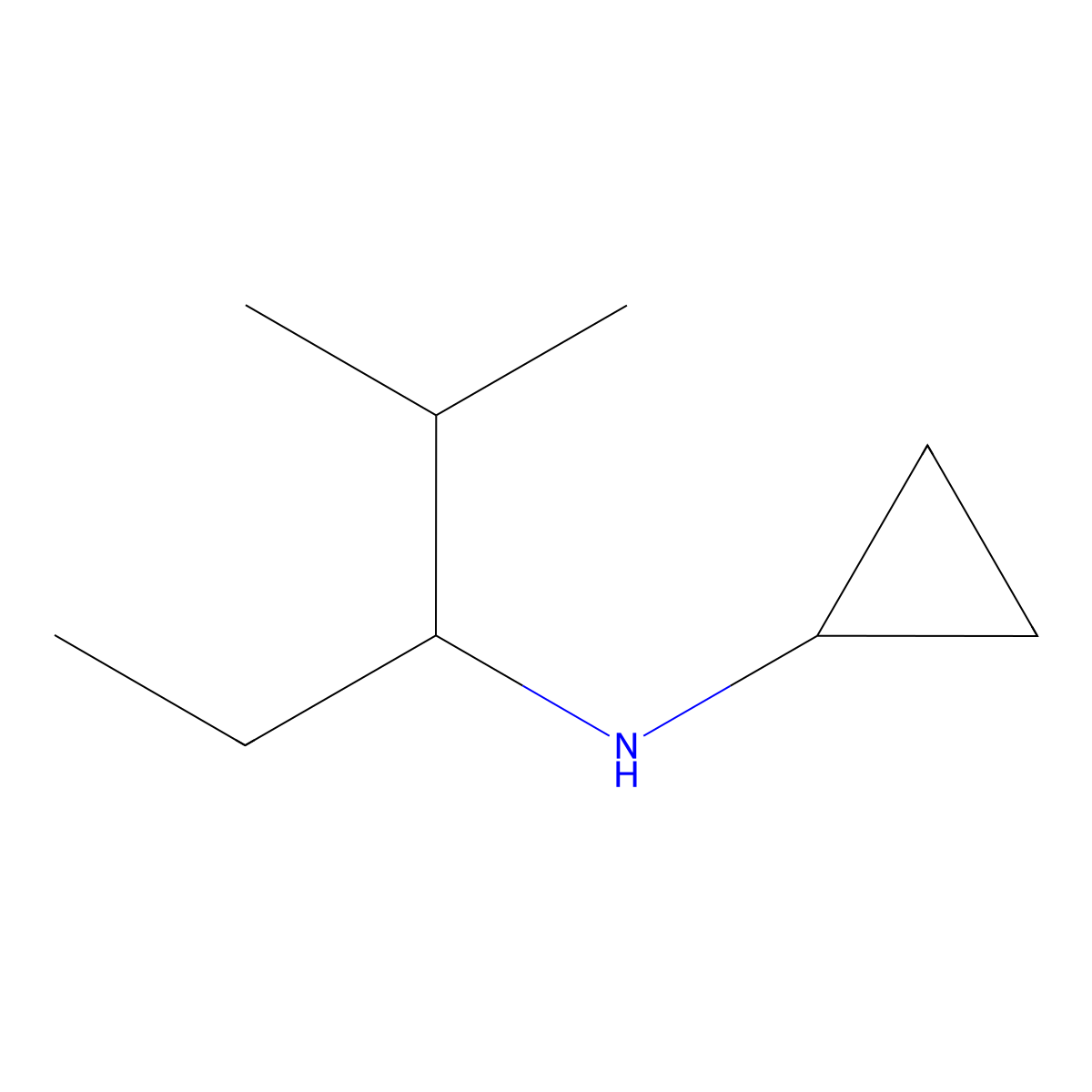 N-(2-methylpentan-3-yl)cyclopropanamine molecular structure, CAS 1158003-56-5