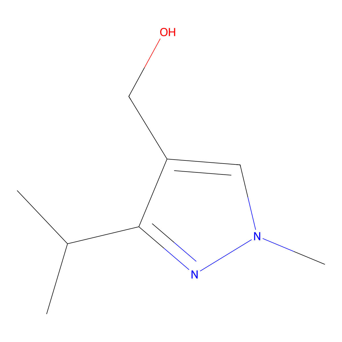 [1-Methyl-3-(propan-2-YL)-1H-pyrazol-4-YL]methanol molecular structure, CAS 1158018-16-6