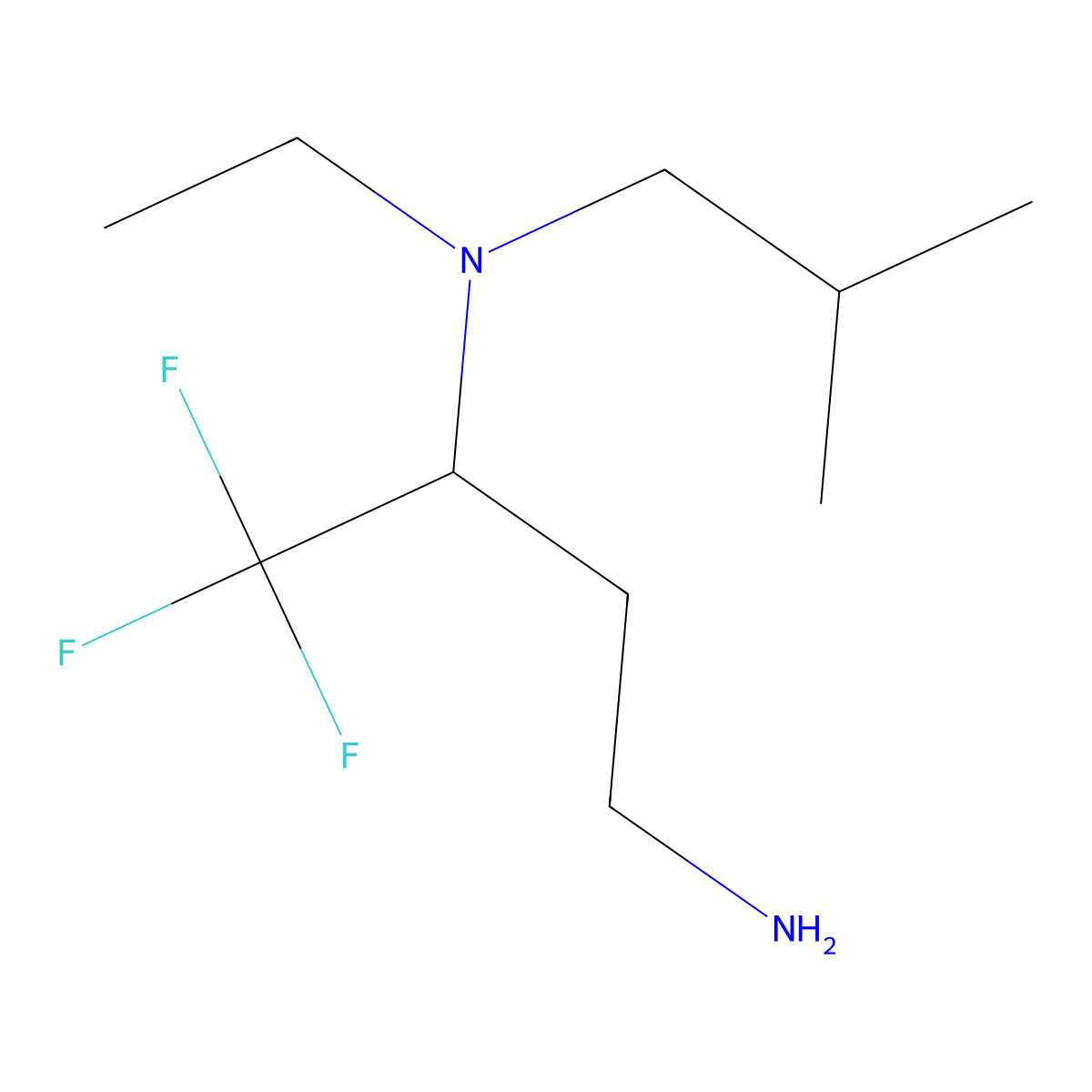 (4-Amino-1,1,1-trifluorobutan-2-yl)(ethyl)(2-methylpropyl)amine molecular structure, CAS 1158018-86-0