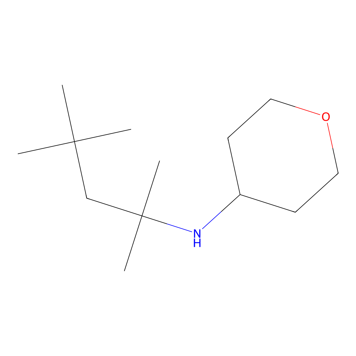 N-(2,4,4-trimethylpentan-2-yl)oxan-4-amine molecular structure, CAS 1158019-78-3