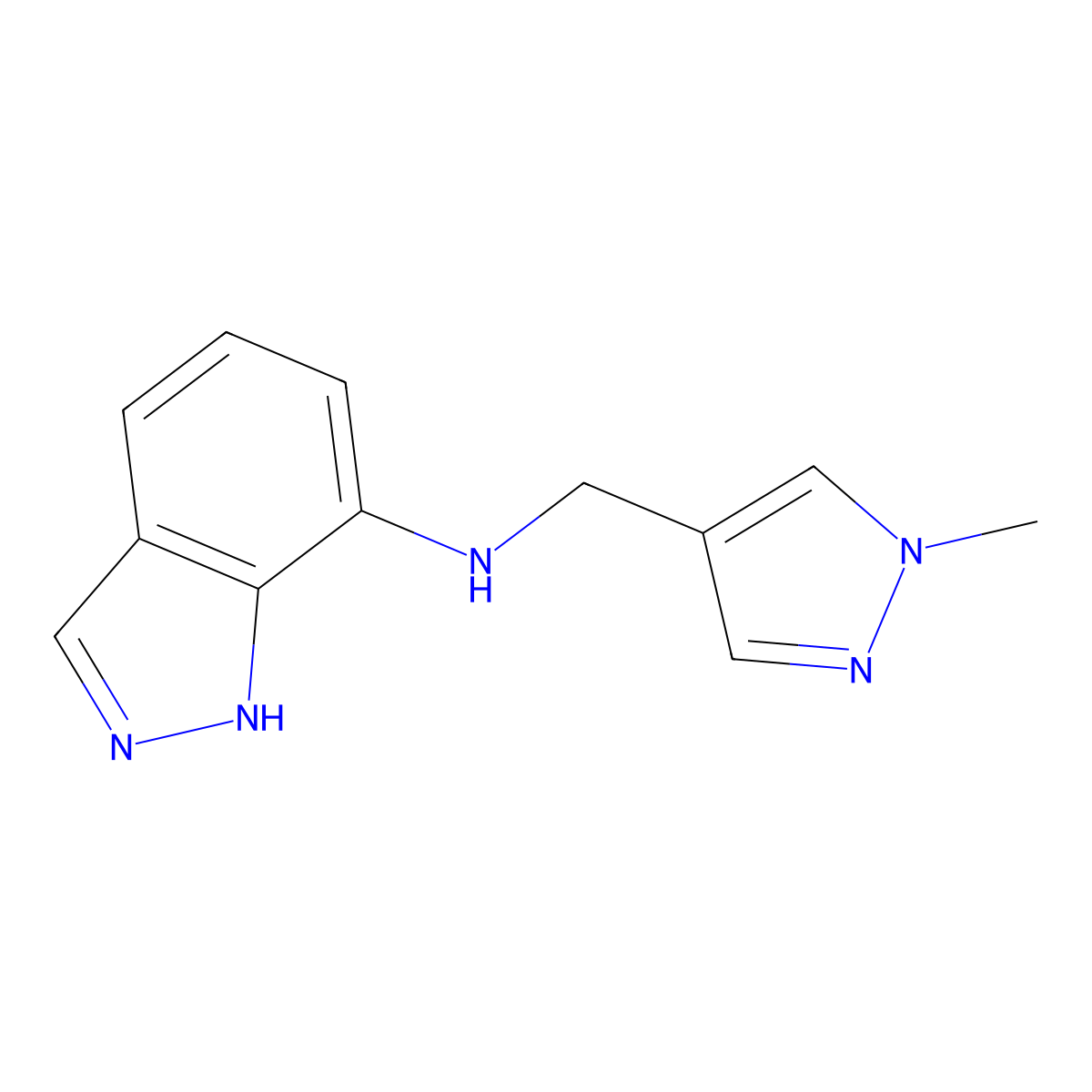 N-[(1-methyl-1H-pyrazol-4-yl)methyl]-2H-indazol-7-amine molecular structure, CAS 1158020-46-2