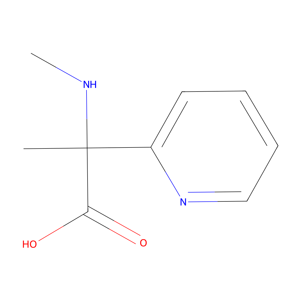 2-(Methylamino)-2-(pyridin-2-yl)propanoic acid molecular structure, CAS 1158020-73-5