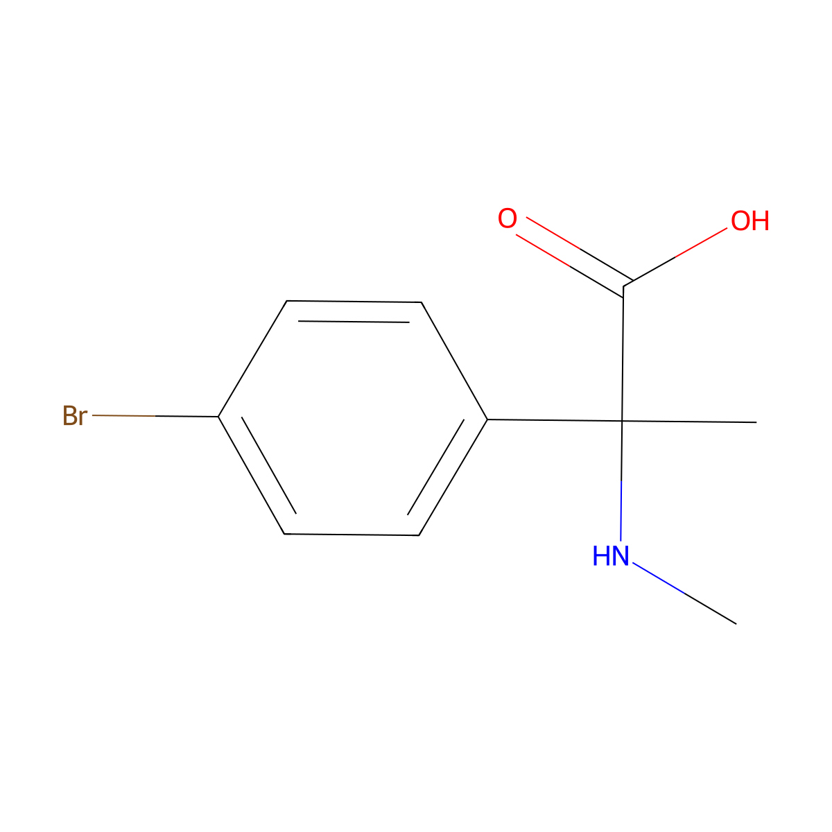 2-(4-Bromophenyl)-2-(methylamino)propanoic acid molecular structure, CAS 1158022-80-0