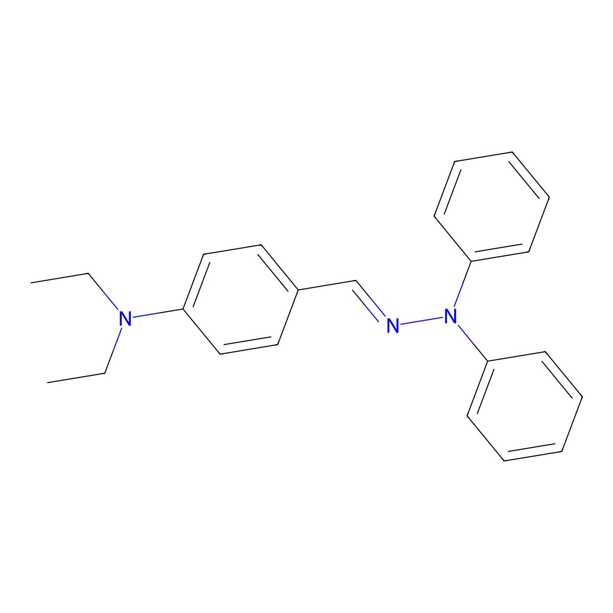 Benzaldehyde, 4-(diethylamino)-, 2,2-diphenylhydrazone molecular structure, CAS 115803-69-5