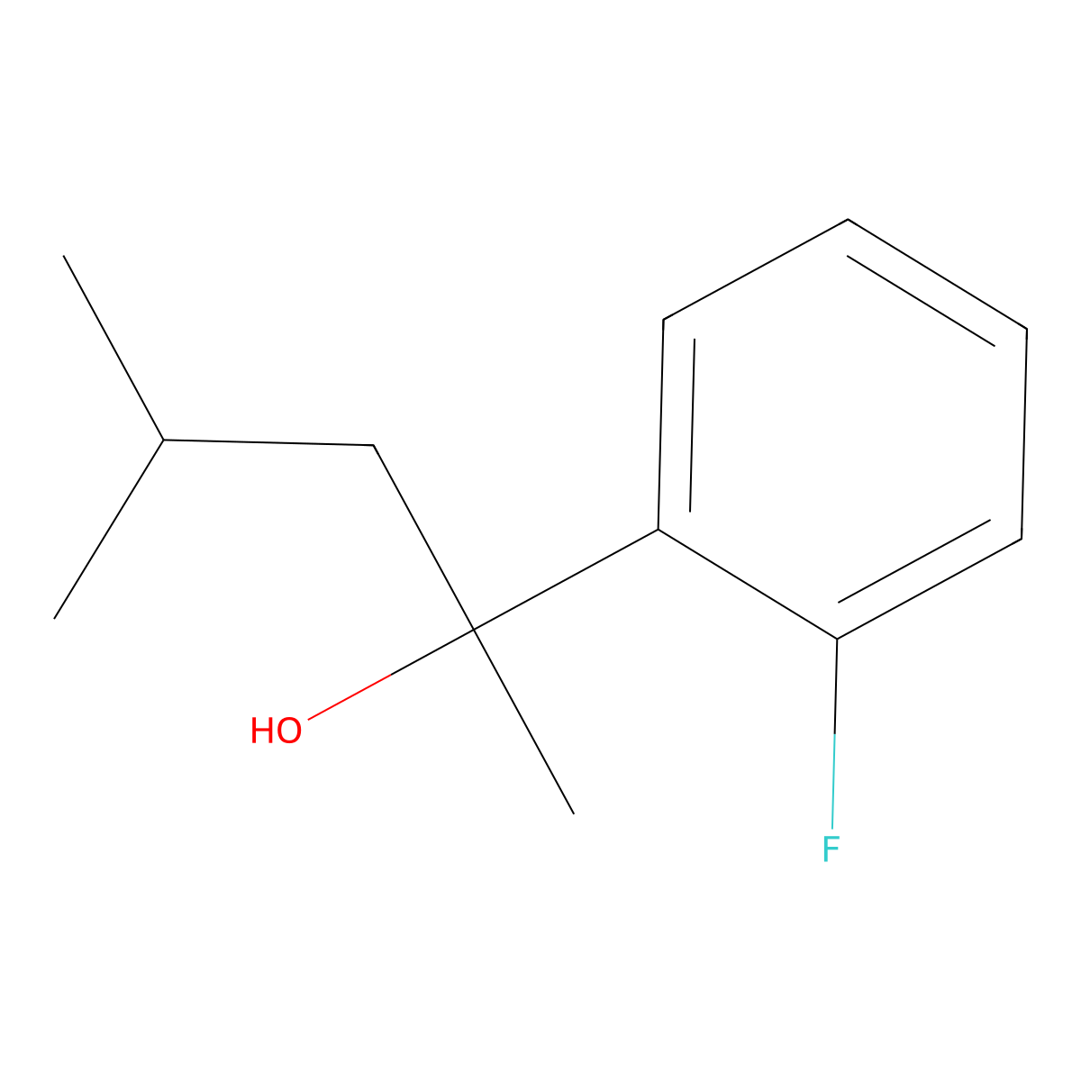 2-Fluoro-alpha-methyl-alpha-(2-methylpropyl)benZenemethanol molecular structure, CAS 1158038-99-3