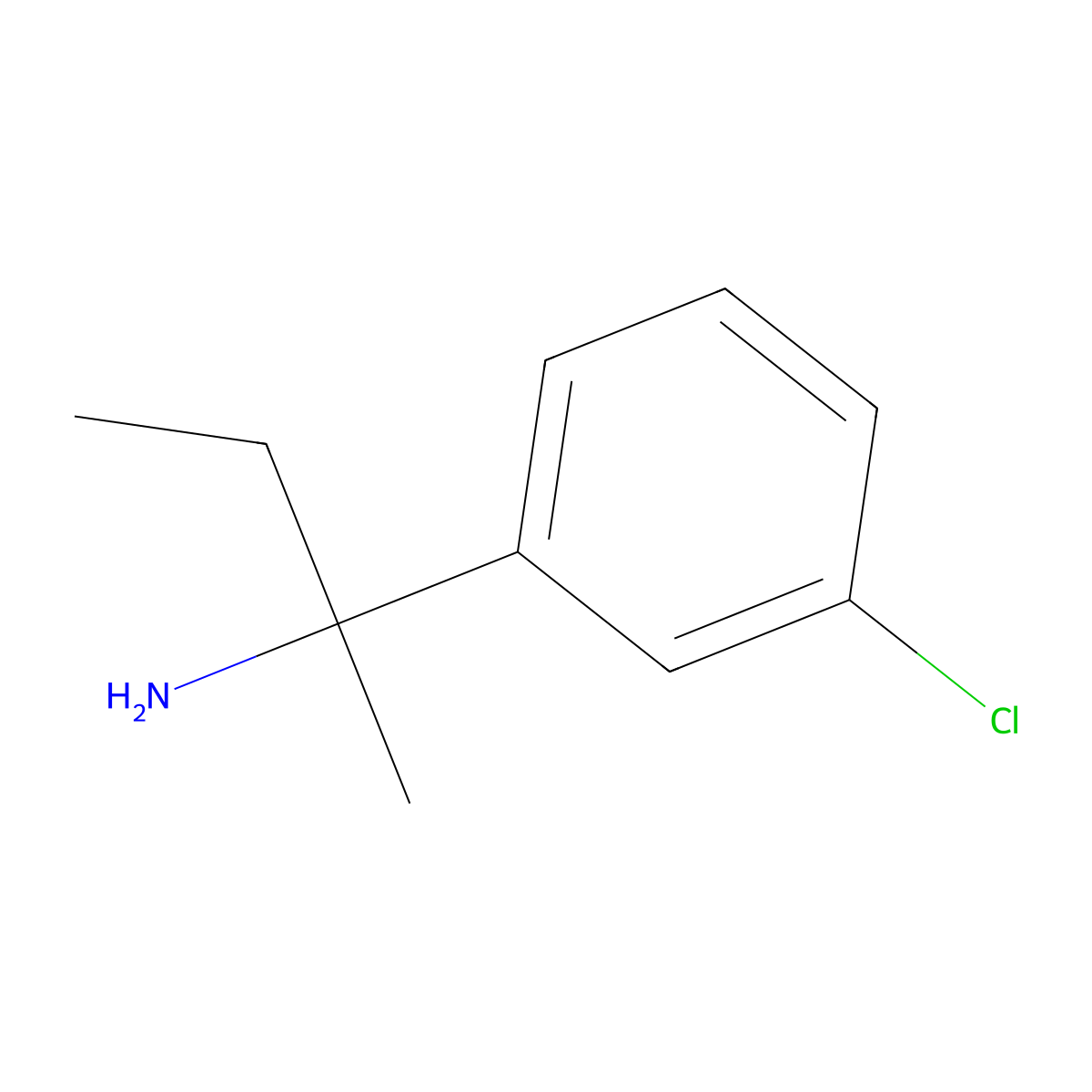 2-(3-Chlorophenyl)butan-2-amine HCl molecular structure, CAS 1158041-87-2