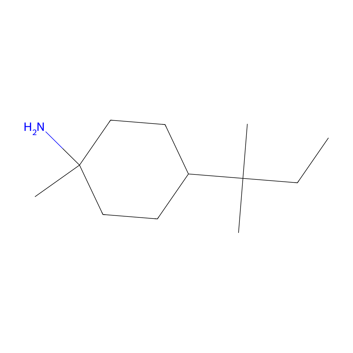 1-Methyl-4-(2-methylbutan-2-yl)cyclohexan-1-amine molecular structure, CAS 1158044-72-4