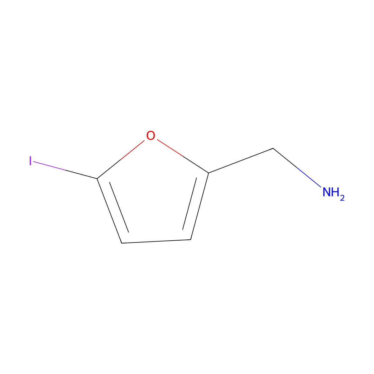 (5-Iodofuran-2-yl)methanamine molecular structure, CAS 1158048-50-0